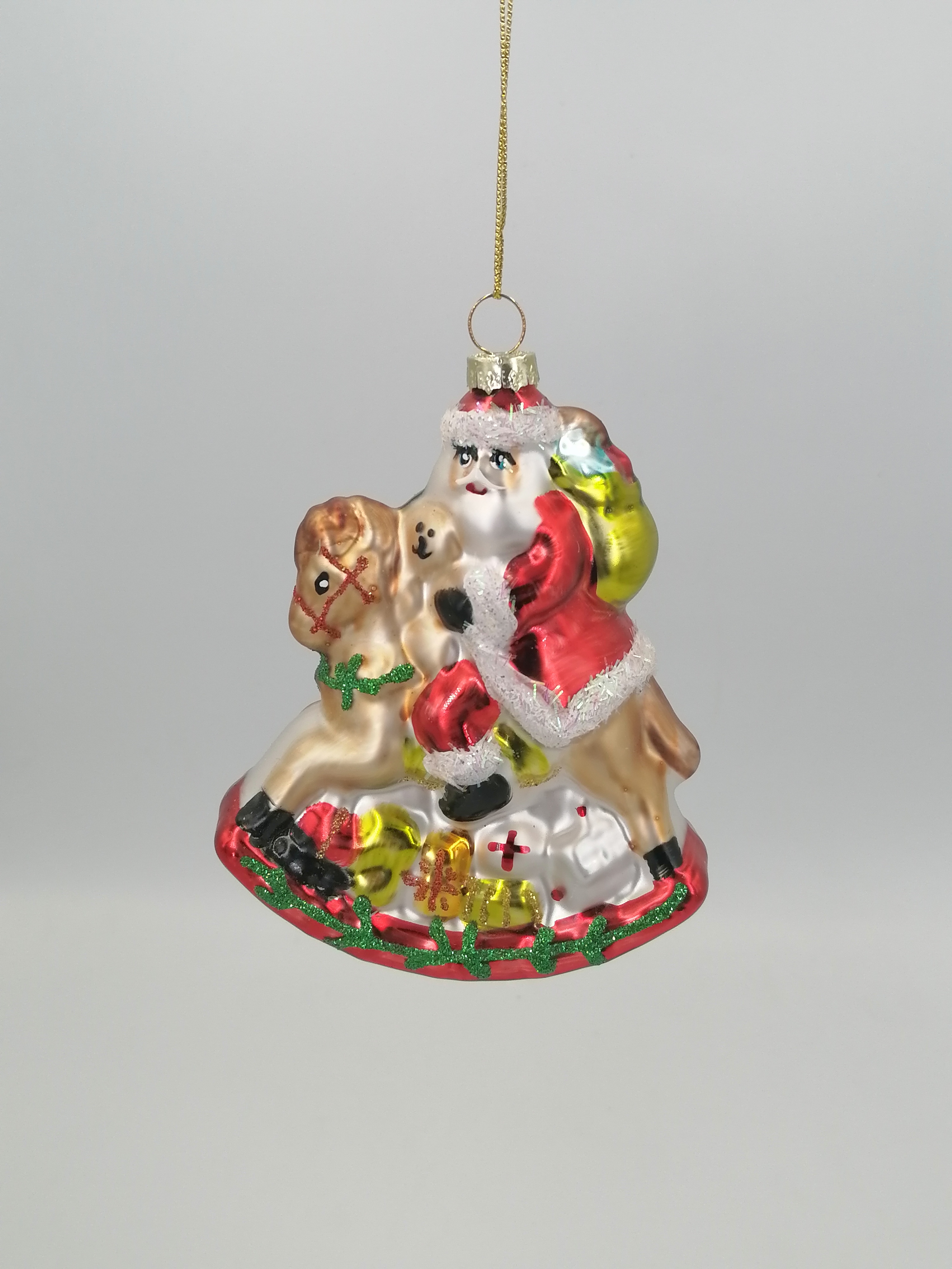 Украшение новогоднее Дед Мороз на лошадке, L8 W4 H13 см