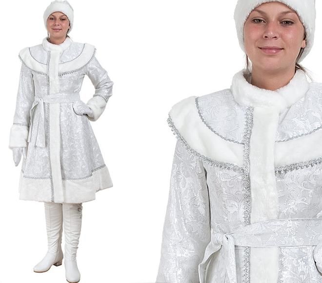 Костюм Снегурочки Классика М сантун